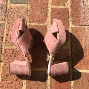 Sam Edelman JAYNE Dusty Rose Suede Platform Sandal